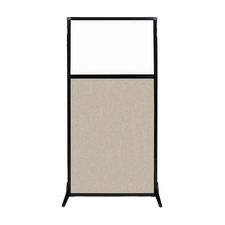 Versare Work Station Screen 33" x 70" Sand Fabric With Clear Window 1840118